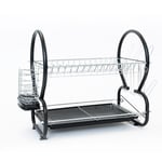 3 Tier Dish Drainer Rack with Drip Tray Cutlery Holder Plate Rack Kitchen Sink