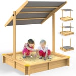 Spielwerk - Bac à sable en bois d'épicéa avec toit réglable de protection uv jeu pour enfants extérieur jardin Fritzi (de)