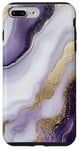 iPhone 7 Plus/8 Plus White Abstract Purple Stone Design Case