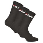 Fila Chaussettes Unisexes 3 Paires - Chaussettes De Tennis, Chaussettes D'équipage, Éponge, Sport, Logo 35-46 Marine 39-42 (6-8 Uk)