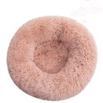 Hundkoja Kennel, Plysch Rund Koja, Vintervarm Hundbäddmatta, Hundmatta, Husdjurstillbehör, Djurbädd (Rosa Rosa Diameter 60CM)