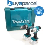 Makita 18v Twin Kit DHP453 Combi Hammer Drill + DTD156 Impact Driver + Case Bare