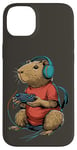 Coque pour iPhone 14 Plus Capybara Gamer Casque de jeu vidéo pour adolescents et joueurs de jeux