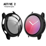 Jvchengxi Coque pour Samsung Galaxy Watch Active 2 44mm, Protecteur d'écran Difficile PC Coque de Protection d'écran en Verre trempé Ultra-Mince pour Galaxy Watch Active 2 (44mm, Noir)