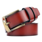 GJF Ceinture rétro pour Hommes, Nouvelle Ceinture en Cuir à Boucle ardillon, Ceinture Formelle Sauvage à la Mode, 3,7 cm de Large, adaptée à Une Taille maximale de 42 pouces-A-125