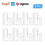 Tuya Smart Zigbee 3.0 Capteur d'ouverture et de fermeture,détecteur de porte,application Smartlife,contrôle,notification,compatible avec Alexa,Google Home,2-8 pièces - Type 8PCS