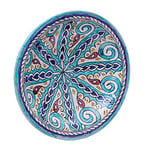 Biscottini Assiette décorative 40,5 x 40,5 x 11,5 cm | Plaque en céramique d'artisanat marocain | Décoration de cuisine | Assiettes Décoratives Peintes à la main