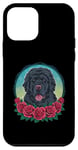 Coque pour iPhone 12 mini Chien de Terre-Neuve avec des roses