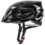 uvex i-vo - Lightweight All-Round Bike Helmet for Men & Women - Individual Fit - Upgradeable with an LED Light - Black - 52-57 cm