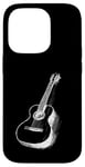 Coque pour iPhone 14 Pro Crayon de guitare classique Croquis Guitariste Rock Roll