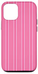 Coque pour iPhone 12/12 Pro Rose rayé Girly Esthétique Preppy Stripe