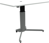 ZenRise, Enkeltben hæve-/sænkebord, firkantet, hvid/sølv, H120x120x60 cm, mfc