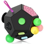 VCOSTORE Fidget Cube à 12 Faces - Cube Anti Stress Fidget Toys Adultes Fidget Antistress Jouet pour Tous Les âges avec TDAH, TDA, TSA, ADHD