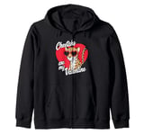 Cheetahs Are My Valentine Cute Cheetah Valentines Day Zip Hoodie