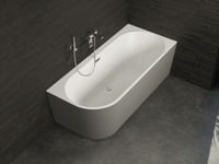 Baignoire semi-îlot murale CAPRI 180 Droite Grise L.180 x l.81 cm, by SPALINA