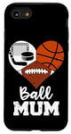 iPhone SE (2020) / 7 / 8 Ball Mum Funny Football Basketball Hockey Mum Heart Case