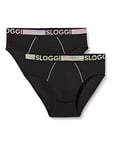 Sloggi Men's GO ABC Natural H Midi 2P Briefs, BLACK, S