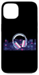 Coque pour iPhone 13 Casque pour artistes, DJ, contrôle audio LED clignotant