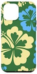 Coque pour iPhone 12 Pro Max Hibiscus Flower Floral Hawaiian Cute Women Turquoise Yellow