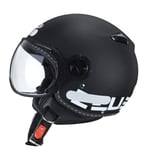 Casques de Moto, Casques de vélo, Casque de vélo électrique Personnalité Demi-Casque électrique Casque de vélo électrique Hommes et Femmes Casque Casque de Moto Gogg black2-M