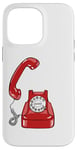 Coque pour iPhone 14 Pro Max Cadran rotatif vintage - Téléphone filaire - Couleur graphique rétro