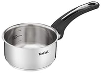 Tefal Emotion Casserole 14 cm inox, Garantie 10 ans, Base épaisse pour une diffusion de chaleur homogène, Design élégant, Poignée robuste, Induction E3012704, Métallique