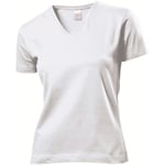 Stedman Classic V-Neck Women T-shirt Hvit bomull Medium Dame