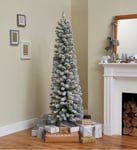 Habitat 6ft Pre-Lit Snow Tipped Pencil Christmas Tree - Green