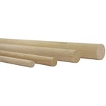 vasalat Lot de 10 baguettes en bois de hêtre lisse pour le bricolage - 100 cm x 8/10 mm - Hêtre naturel