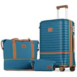 Joyway Set de Valise Voyage, Valises ABS Set de Cabine, Grande Valise Trolley Ultra-Légère, roulettes à 360° et Verrou TSA, Inclus 1 Valise de 24 Pouces, 1 Sac de Voyage et 1 Sac à Bandoulière.