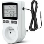 Nvees - Prise programmable -Prise Thermostat, Prise Minuteur Digital, Prise Programmable Digitale avec Sonde, Minuterie Numérique Programmable, Prise