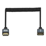 Câble Spiralé HDMI Rallonge, Plug-play Rallonge HDMI Câble d`extension HDMI Mâle vers HDMI Femelle,3D 4K@60Hz HDMI 2,0a/b 1080p (0,3M-1,5M)