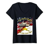 Womens U.S. Army Tanker "Best Job I Ever Had" M1 Abrams-series V-Neck T-Shirt