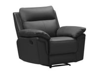 Fauteuil relax en cuir de buffle PAKITA - Noir