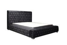 Birlea Grande Superking Crushed Velvet Bed Frame - Black