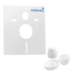 Kor4u Kit de protection acoustique universel pour WC et bidet mural avec rondelles et bouchons de protection