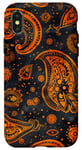 Coque pour iPhone X/XS Orange Abstrait Cachemire Occulte Gothique Art