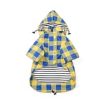 Dog rain coat waterproof raincoat puppy jacket with legs buttons zipper hood drawstring Fit for yorkie terrier schnauzer poodle border collie labrador golden retriever 4kg to 36kg Yellow XS