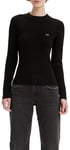 Levi's Women's Crew Rib Sweater Sweatshirt, Caviar, S