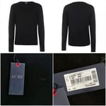 Armani Jeans Mens Black V-Neck Thin Knit Jumper Size UK XXL 42 - 43 " Chest