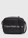 Calvin Klein Faux Leather Embossed Camera Bag, Black