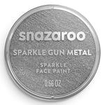 Snazaroo Sparkle Face and Body Paint for Kids and Adults, Sparkle Gun Metal Grey Colour, Water Based, Easily Washable, Non-Toxic, Makeup, Body Painting for Parties, for Ages 3+