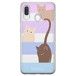 Babaco ERT GROUP mobile phone case for Samsung A40 original and officially Licensed pattern Cats 014 optimally adapted to the shape of the mobile phone, case made of TPU