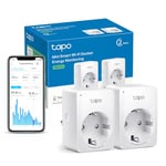 Tapo Prise Connectée WiFi, Suivi de consommation, 16A Type F, compatible avec Alexa et Google Home, Contrôler le radiateur, le chauffage, Économie d'énergie, Commande vocale, Tapo P110(2-pack)