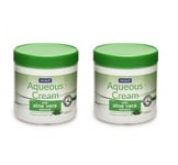 2 Tubs Nuage Aqueous Moisturising Cream Aloe Vera Fragrance Lanolin Free 350ml