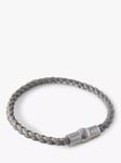 Mulberry Iris Heavy Grain Leather Braided Bracelet