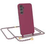 For Samsung Galaxy A54 phone chain silicone phone case to hang TPU case red