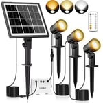 Linke Solar Spot Lights Outdoor Garden, 3 in 1 Solar Spotlights 2700K/4000K/6500K Solar Landscape Lights IP66 Waterproof Solar Powered Spot Lights Uplighters for Pathway Garden Yard Driveway