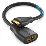 Adaptateur Portsavermini Hdmi Vers Hdmi 4K,Premium High Speed,Prisemini Hdmi C Vers Prise Hdmi A,Contacts Plaques Or,Double Blindage,Gaine Pvc,0.15M