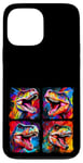 Coque pour iPhone 13 Pro Max Dinosaure T Rex Pop Art Dessin Coloré Peinture